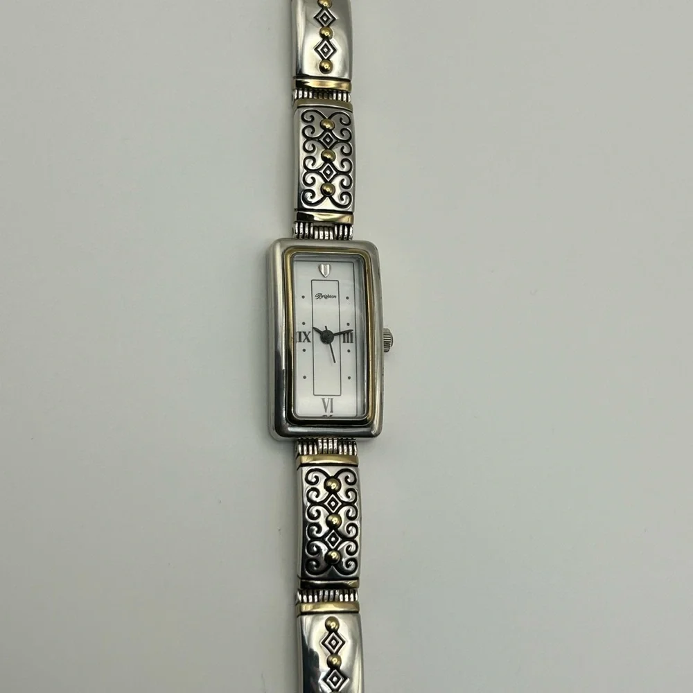 Brighton Aspen Watch Two-tone Silver Plated Bracelet Style New Battery